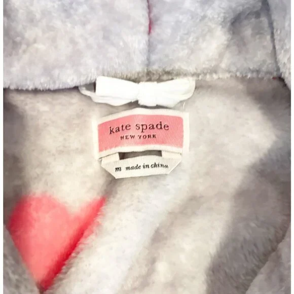 Kate Spade Plush Hearts Short Robe Size Medium NEW!